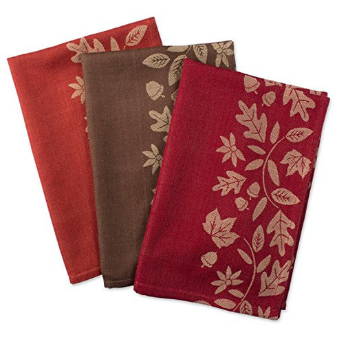 Cotton French Jacquard Dish Towels, 20x28 Set of 3, Decorative Tea Towels for Everyday Kitchen Cooking and Baking